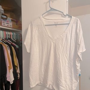 Madewell | Whisper CottonV-Neck Tee in White